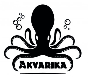Akvarika logo juodas